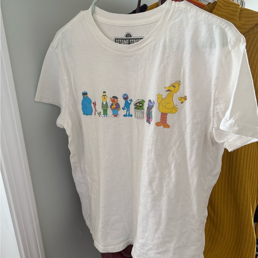 Sesame Street White Graphic T-Shirt